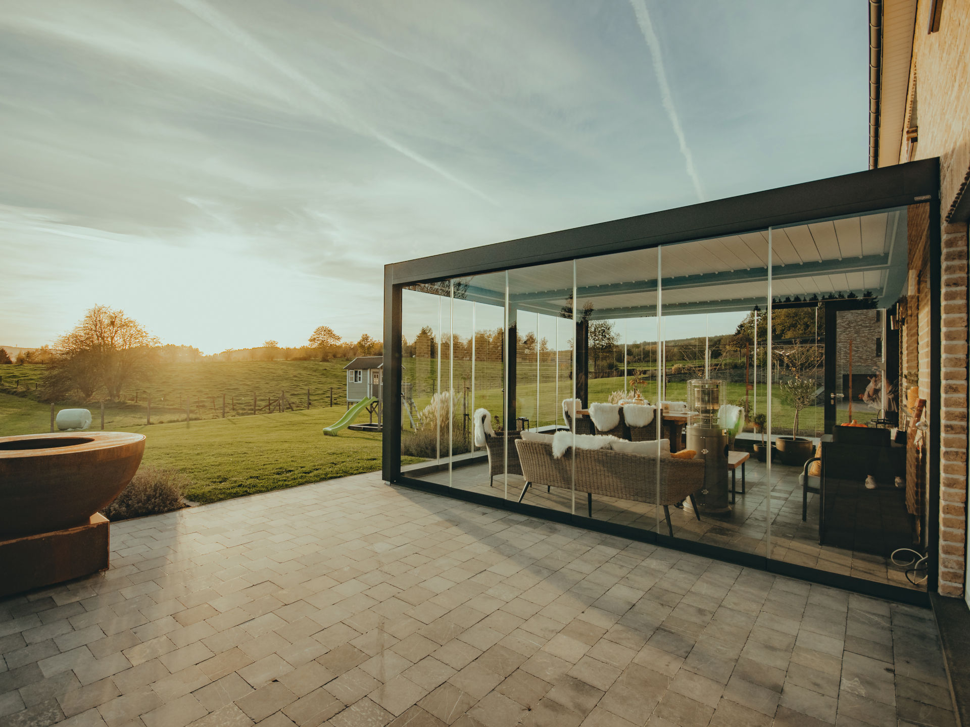 Cortinas cristal abatibles